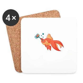 Combattre les poissons aquatiques de l’aquarium de mer - Dessous de verre (lot de 4) - blanc - Devant