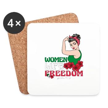 Cute Iranian Women - Women Life Freedom - Coasters (set of 4) - white - Front