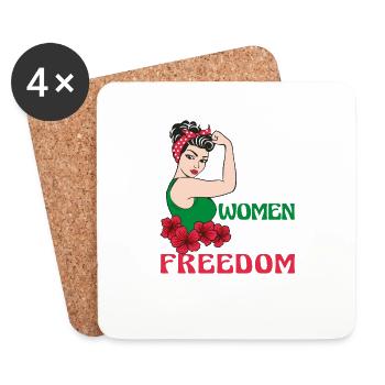 Women Life Freedom - Cute Iranian Women - Coasters (set of 4) - white - Front