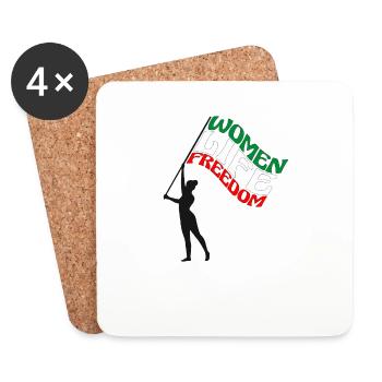 Cute Iranian Women - Women Life Freedom - Coasters (set of 4) - white - Front