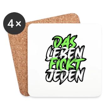 Das Leben F***t jeden. - Untersetzer (4er-Set) - Weiß - Vorne