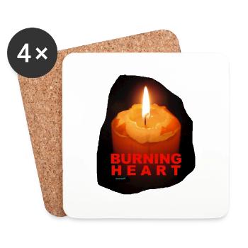 ZoffArt BURNING HEART - Untersetzer (4er-Set) - Weiß - Vorne