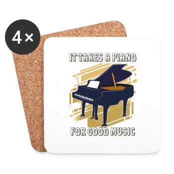 IT TAKES A PIANO - Untersetzer (4er-Set) - Weiß - Vorne