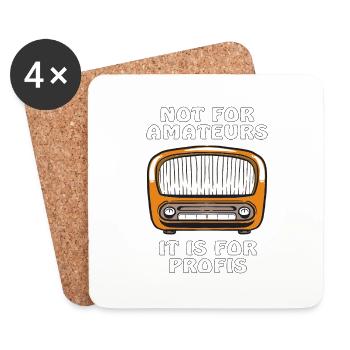 NOT FOR AMATEURS IT IS FOR PROFESSIONALS - Coasters (set of 4) - white - Front