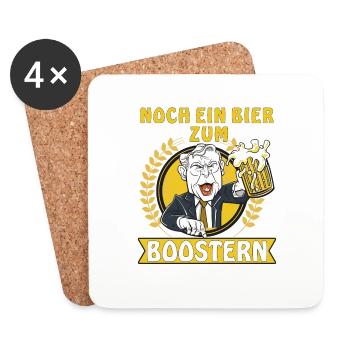 NOCH EIN BIER ZUM BOOSTERN - Untersetzer (4er-Set) - Weiß - Vorne