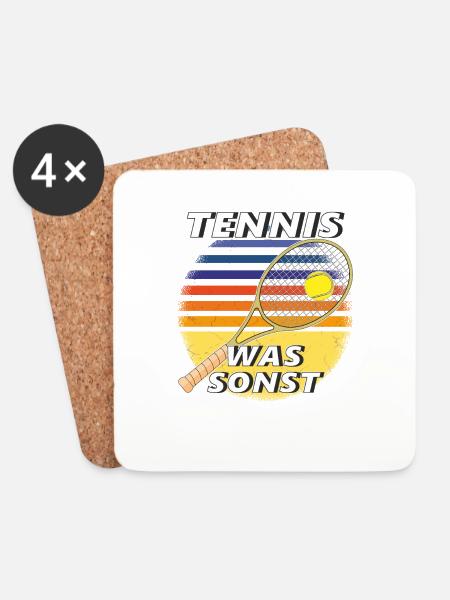 TENNIS WAS SONST - Untersetzer (4er-Set) - Weiß