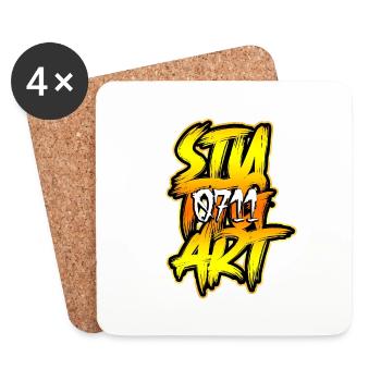 Stuttgart 0711 - Dessous de verre (lot de 4) - blanc - Devant