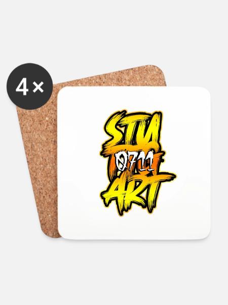 Stuttgart 0711 - Coasters (set of 4) - white