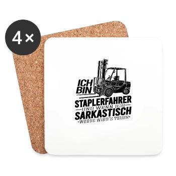 Staplerfahrer Wenn ich sarkastisch werde wirds - Untersetzer (4er-Set) - Weiß - Vorne