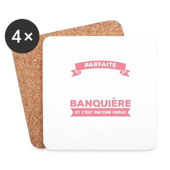 Je Ne Suis Pas Parfaite Mais Je Suis Banquier - Dessous de verre (lot de 4) - blanc - Devant