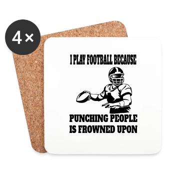 Fan de football américain Entraîneur de football américain - Dessous de verre (lot de 4) - blanc - Devant