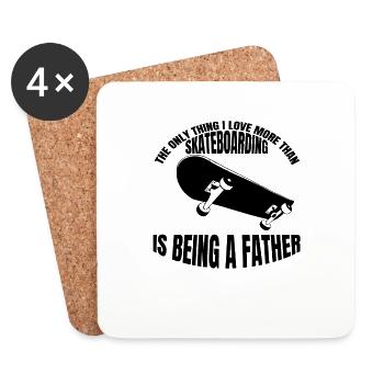 Skateboard Dad Longboard Vater Skaten Papa Skater - Untersetzer (4er-Set) - Weiß - Vorne