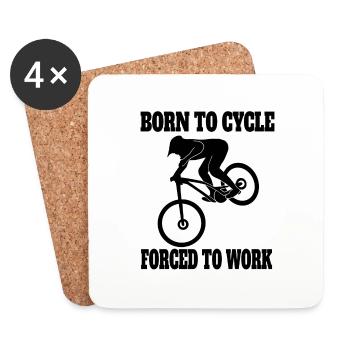 Bike Mountain Bike Cycling Bike Tour Cycling - Coasters (set of 4) - white - Front