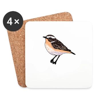 Braunkehlchen Vogel des Jahres Braunkehlchen - Untersetzer (4er-Set) - Weiß - Vorne