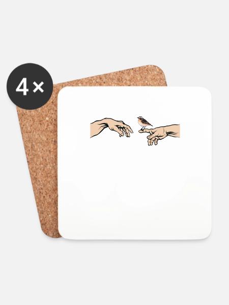 Braunkehlchen Vogel des Jahres Braunkehlchen - Untersetzer (4er-Set) - Weiß
