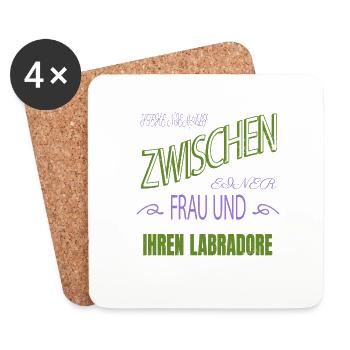 hundefreund geburtstag zitat pfote doggie - Untersetzer (4er-Set) - Weiß - Vorne