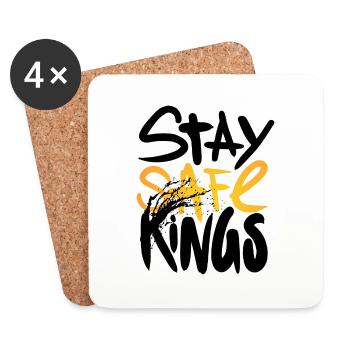 Stay Safe Kings ! Only One Place - Coasters (set of 4) - white - Front