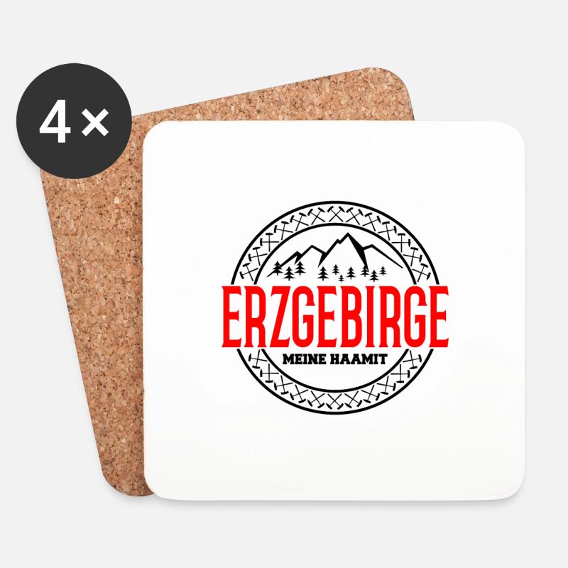 Erzgebirge Heimatliebe - Untersetzer (4er-Set) - Weiß