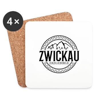 Zwickau Erzgebirge - Untersetzer (4er-Set) - Weiß - Vorne