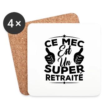 Ce mec est un super retraité - Dessous de verre (lot de 4) - blanc - Devant