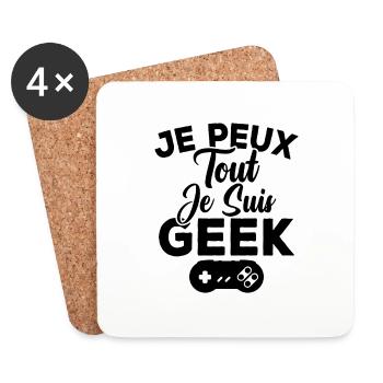 Je peux tout je suis geek - Dessous de verre (lot de 4) - blanc - Devant