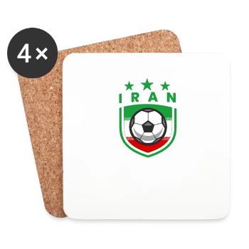 Drapeau de l’équipe nationale de football d’Iran - Dessous de verre (lot de 4) - blanc - Devant