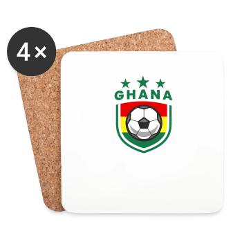 Drapeau de l’équipe du Ghana de football - Dessous de verre (lot de 4) - blanc - Devant