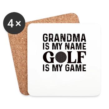 La grand-mère de la grand-mère de golf - Dessous de verre (lot de 4) - blanc - Devant