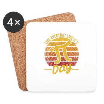 Distressed Funny Math Geek Live Everyday Like It's - Untersetzer (4er-Set) - Weiß - Vorne
