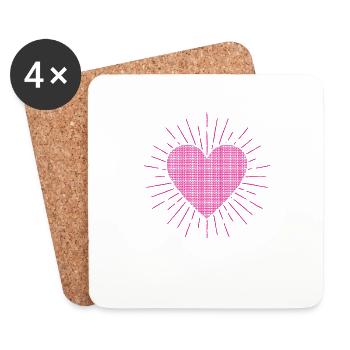 Heart Pi Day Drôle de graphisme Professeur de mathématiques Informatique - Dessous de verre (lot de 4) - blanc - Devant