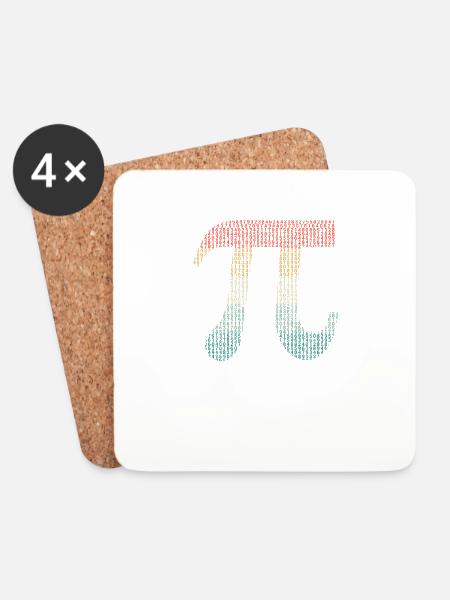 Ziffern von Pi im Quellcode Zahlen Pi Day 3.14159 - Untersetzer (4er-Set) - Weiß