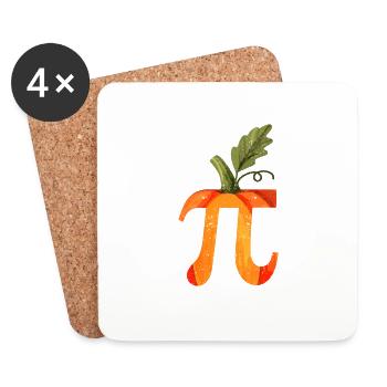 Pi Day Pumpkin Pike Math Creepy Halloween - Coasters (set of 4) - white - Front