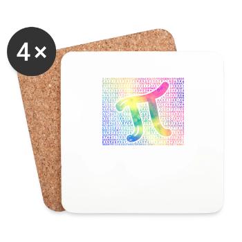 Pi Jour 3.14 Cool Drôle Nerd Math Lover Geek Rain - Dessous de verre (lot de 4) - blanc - Devant