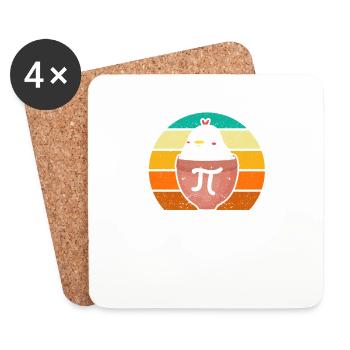 Chicken Pot Pi Day Funny Math Teacher Math - Coasters (set of 4) - white - Front