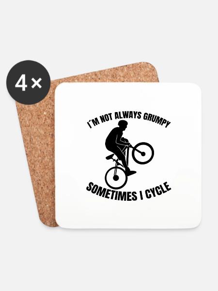 Bike Tour Bike Cycling Mountainbike Cycling - Coasters (set of 4) - white