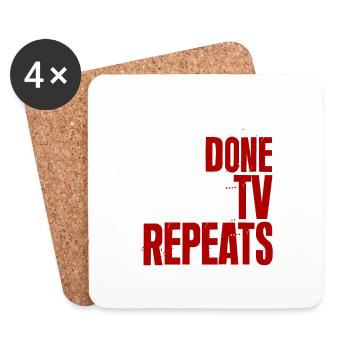 J’en ai fini avec les répétitions tv 2 - Dessous de verre (lot de 4) - blanc - Devant