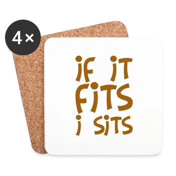 If It Fits I Sits - Coasters (set of 4) - white - Front