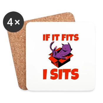 If It Fits I Sits 2 - Coasters (set of 4) - white - Front
