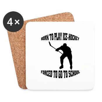 Hockey sur glace Cadeau Équipe de hockey sur glace Sports d’hiver - Dessous de verre (lot de 4) - blanc - Devant