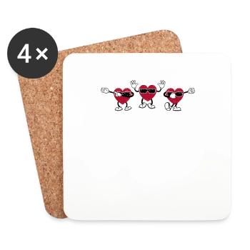 Dancing Hearts Dance Challenge Saint-Valentin - Dessous de verre (lot de 4) - blanc - Devant