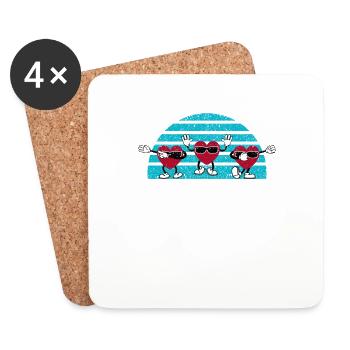 Dancing Hearts Dance Challenge Saint-Valentin - Dessous de verre (lot de 4) - blanc - Devant
