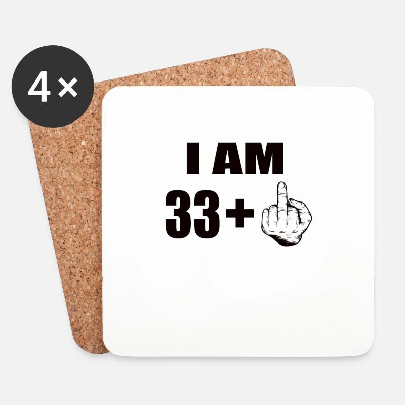 34th birthday - Coasters (set of 4) - white