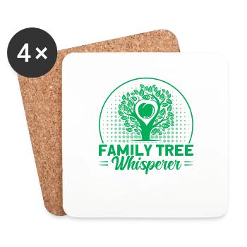 Genealogie Stammbaum Familiengeschichte Geschenk - Untersetzer (4er-Set) - Weiß - Vorne