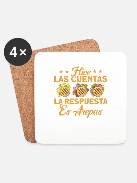 Arepa Essen Liebhaber Kolumbianische Arepa Geschen - Untersetzer (4er-Set) - Weiß
