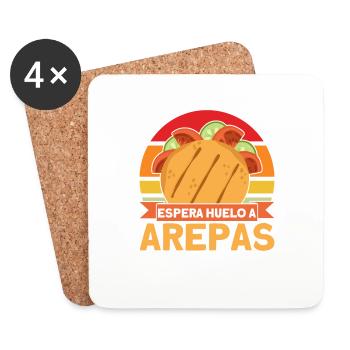 Kolumbianische Arepa Arepas Arepa Geschenk - Untersetzer (4er-Set) - Weiß - Vorne