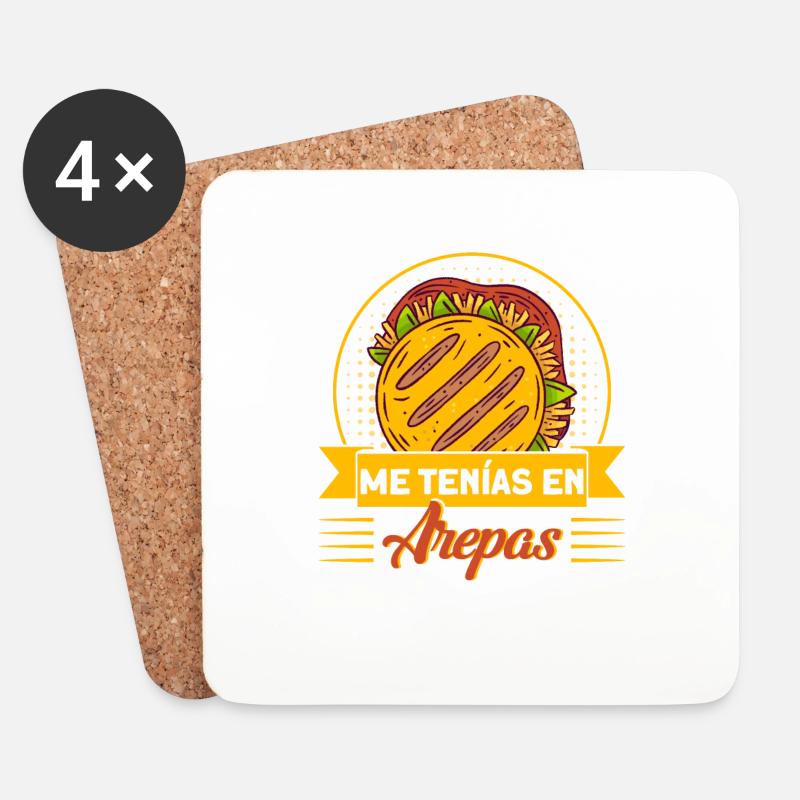 Venezolanisches Essen Essen Liebhaber Arepa Gesche - Untersetzer (4er-Set) - Weiß