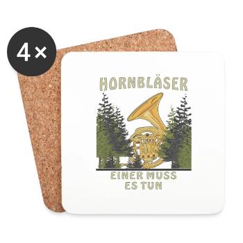 HORNBLÄSER - Untersetzer (4er-Set) - Weiß - Vorne