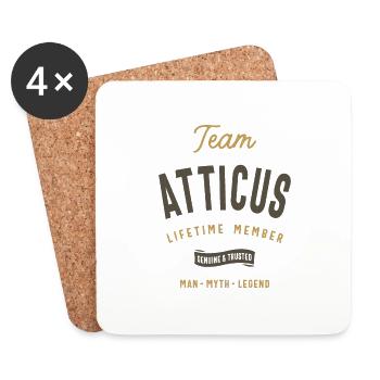 Team Atticus Lifetime Member - Coasters (set of 4) - white - Front