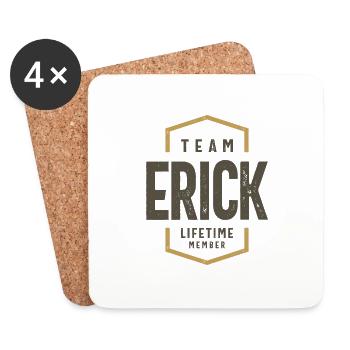 Team Erick Lifetime Member - Coasters (set of 4) - white - Front