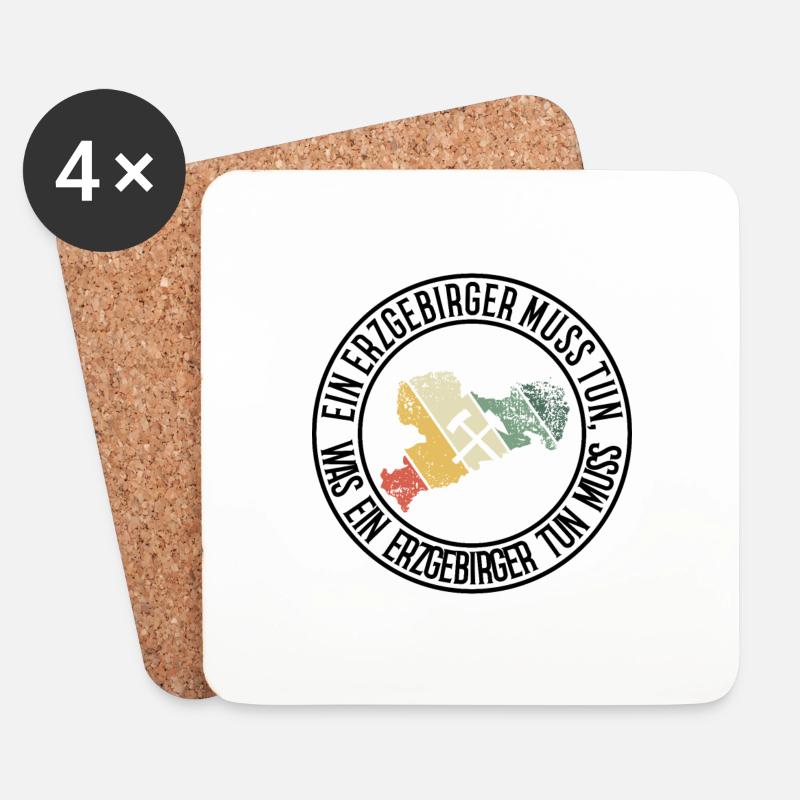 Ein Erzgebirger muss tun - Untersetzer (4er-Set) - Weiß